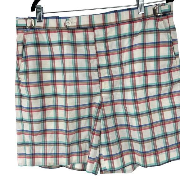 Vintage adjustable waist plaid retro shorts waist approx 32-35 inches - Picture 1 of 5